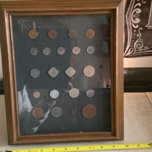 Vintage Coin Collection in Shadow Box
